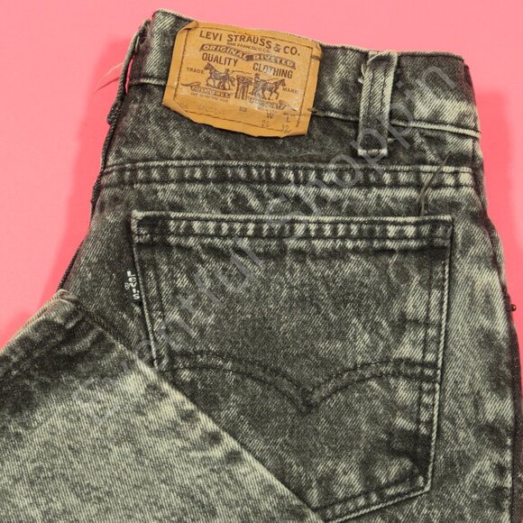 Vintage Levis 705 Jeans Womens 28 Black Acid Wash Student Straight Fit Punk 80s - Picture 1 of 8
